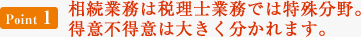 [Point1]相続業務は税理士業務では特殊分野。得意不得意は大きく分かれます。